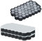 Ice Cube Tray With Lid, 2 Pcs Silicone Ice Cube Tray, Flexible Ice Cube Molds for Freezer, Small Ice Cube Trays, Each Makes 37 Grid Silicone Ice Cube for Chilled Drinks, Whiskey, Cocktail (2Pcs Black)