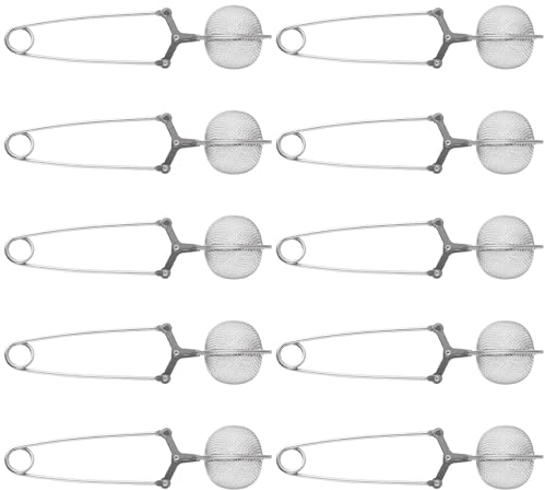 WOPPLXY 10 PCS Snap Ball Tea Strainers for Loose Tea - Stainless Steel Tea Leaf Infuser Diffusers - Tea Strainers for Loose Leaf Tea Strainer Fine Mesh