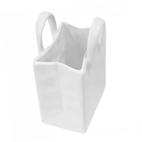 ULDIGI Vaso Decorativo in Ceramica Forma Di Borsa Portapennelli e Fiori Per Arredamento Moderno Da Scrivania Superficie Liscia e Versatile Per Organizzare Pennelli Penne e Fiori Freschi