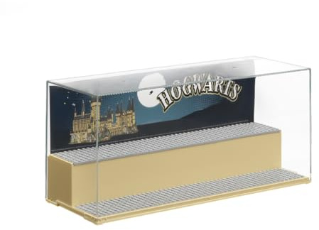 LEGO Play & Display Case with Grey Baseplates: Storage and Display Solution for LEGO Sets and Minifigures, Lego Box, Home Decor, Harry Potter Hogwarts
