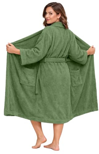DAN RIVER Premium Cotton Terry Robes for Women and Men, Ultra Soft bathrobe with Adjustable Waist Belt and Pockets Pack of 1