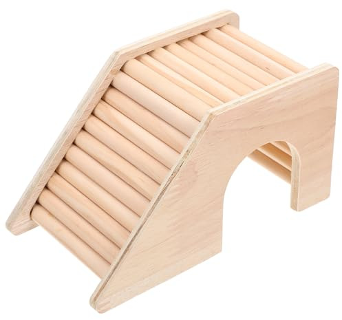 FOMIYES Casa De Escalera Creativa para Hámster Juguete De Madera Natural para Trepar Y Jugar Espacio De Escondite Ideal para Mascotas Pequeñas como Chinchillas Y Conejillos De Indias