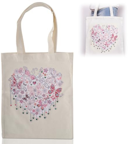Vvikizy Pärlmålning tygväska diamond painting tasche pärlmålning tygpåsar, pärlmålningsväska, pärlmålningssats, canvasväska, harts väska pochette diamond painting Küche, Haushalt