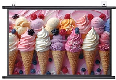 Écran de Projection Déroulement Manuel, Écran de Cinéma Mural Portable 60/72/84 Pouces 16:9 HD 4K Gain 2,5 pour Cinéma Maison, Soirée Cinéma(72inch)