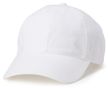Amazon Essentials Casquette de Baseball en Coton Lavé Homme, Blanc, Taille unique