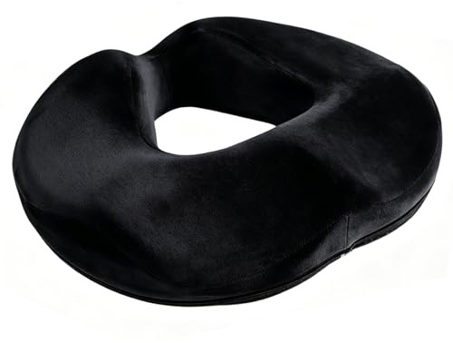 SOMONEY Sitzkissen, Ergonomisches Hämorrhoiden Sitzkissen Orthopädisch Sitzring Steißbein Entlastung Sitzring Nach Geburt Donut Kissen für Bürostühle Autos und Rollstühle (Schwarz)
