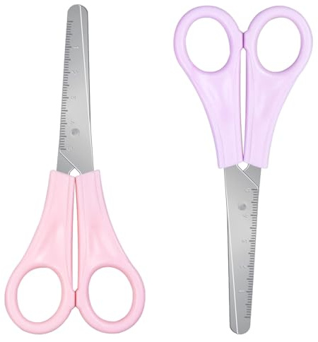 YIKTUNQ Kids Scissors with cm Scale, 2 Pcs 13 cm Blunt Tip Scissors