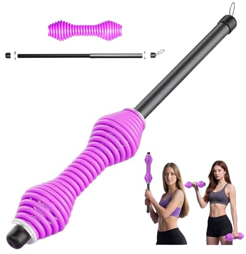 CasaVitala 2 in 1 Dumbbell & Clubbell for Women, 5.5 lbs Indian Clubs for Strength & Core Training, Macebell Steel Club Convertible Weight Bar, Home Gym Fitness Equipment (Purple)