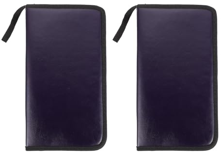 WRITWAA Bolsa para CD de Cuero PU Cremallera, Capacidad para 80 Discos, Paquete de 2 Unidades Color Aleatorio, Organizador de DVD Portátil para Almacenamiento y Viaje