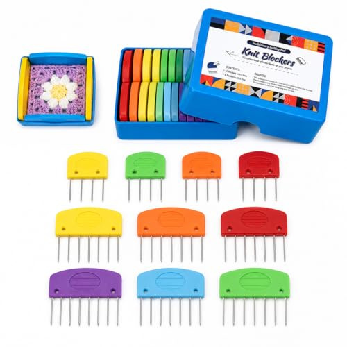 Pluc 20PCS Colourful Blocking Pins, Knit Blockers Set for Knitting Crochet