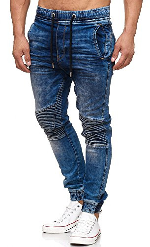 Jeans TAZZIO Style Biker Jogg - Pour homme - 16505 - Bleu - L