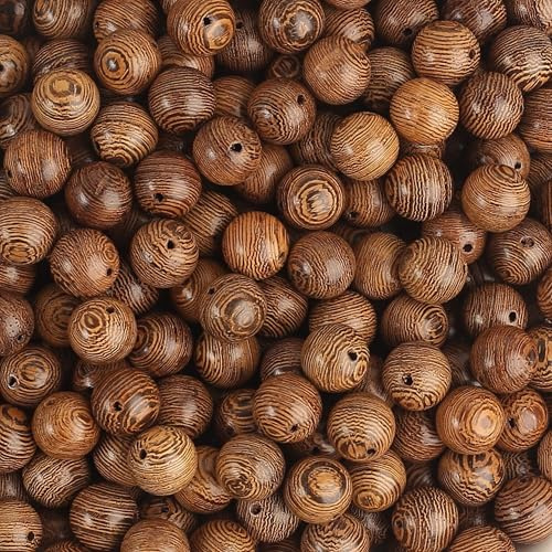 Dahi Lot de 300 Perles en Bois Naturel 10 mm - Perles Rondes en Bois - pour la Fabrication de Bijoux DIY
