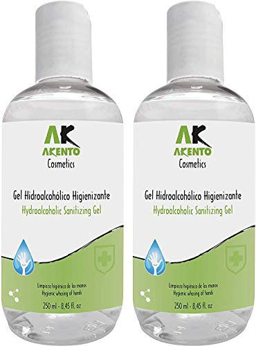 Gel hidroalcohólico. Con ALOE VERA. Pack 2 unidades de 250 ml