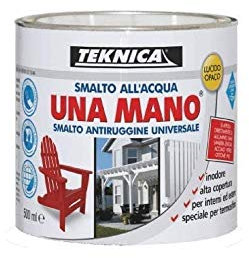Smalto all'acqua LUCIDO UNA MANO smalto antiruggine universale- 500 ml (MARRONE)