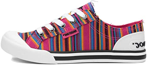 Rocket Dog Jazzin Aloe Womens Multi Stripe Canvas - Size 7 UK - Multicolour