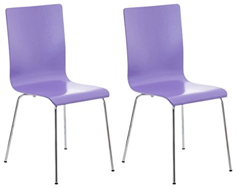 CLP Juego de 2 Sillas de Espera Pepe I Sillas para Visitas con Asiento de Madera Ergonómico I Set 2X Sillas de Conferencia Color:, Color:Violeta