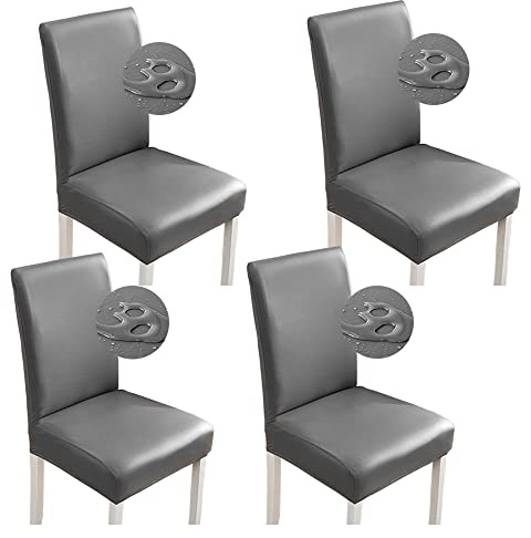 PU leather Dining Chair Covers Set of 2 4 6 set Waterproof Chair Cover
