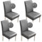 Bestenrose Stretch Dining Chair Covers Waterproof PU Leather Chair Slipcovers Chair Protector Cover Universal Chair Covers for Dining Room Kitchen Hotel (Set of 4, Gray)