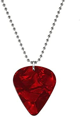 EHOTER Hellfire Club Eddie Munson Collar de púa de guitarra Eddie Munson Joyas para hombre y mujer Collar Regalos para hombre, 2.5cm x 3cm, Metal