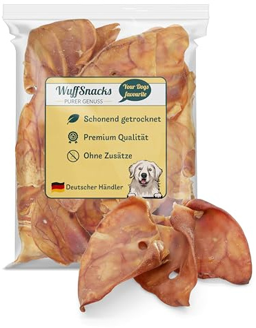 Orejas de cerdo para perros, 50 unidades, 100% naturales, orejas de cerdo secas, orejas de cerdo WuffSnacks