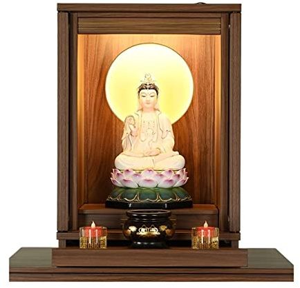 Altar Budista Puerta abatible con puerta, nicho budista, colgante de pared moderno y simple for el hogar, plataforma de suministro económico, que ofrece el santuario del dios de la riqueza de Guanyin,