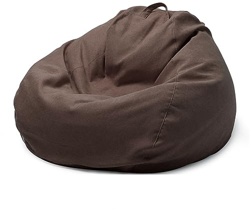 KOAIEZ Bean Bag Chairs Cover for Teens Adults, Giant Beanbag Floor Chairs Cover, Fabrics, for Living Rooms, Bedrooms And Basements (No Filler),Teddy Brown,XXL
