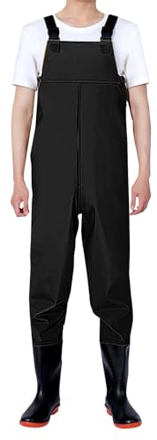 Wathose Herren Wasserdicht Neopren-Anglerhose Wasserdicht Mit Stiefel Regenhose Outdoor Regenträgerhose Sommer Arbeits-Latzhose Watstiefel Hose Watthosen Regenlatzhose Fischerhose