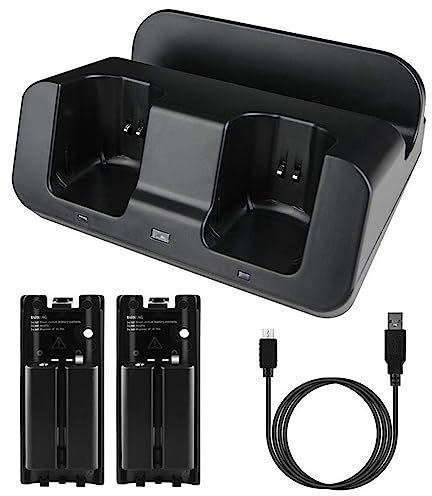 iFCOW Ladestation für WII U Gamepad, 3 in 1 Charger Dock Ladestation für Wii U Gamepad und Controller Power Stand