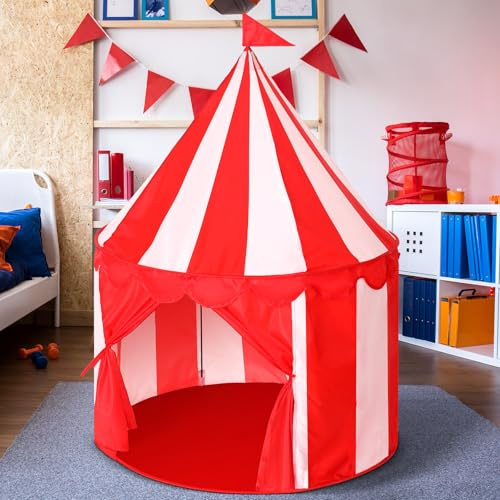 Ribbonlic Circus Tent Red Floor Play Circus Tent Large Playhouse Castle