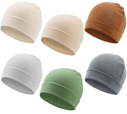 DRESHOW Neugeborenes Baby Mütze Hut Unisex Mützchen Kleinkind Mütze Kinder Weiche Niedliche Strickmütze Warme Krankenhaus Babymütze für Jungen und Mädchen 0-6 Monate