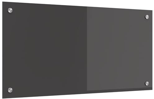 vidaXL Küchenrückwand Dunkelgrau 80 x 40 cm Gehärtetes Glas, Moderne Küchenrückwand, langlebiger hitzebeständiger Glas-Schutz, schlankes Upgrade für den Kochbereich, minimalistisches Schutzpanel