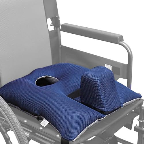VexNook Rutschfeste Rollstuhlkissen mit Knaufkeil und Sicherheitsgurt – ergonomisches Design für optimalen Komfort, Druckentlastung und Stabilität, geeignet für Rollstuhlfahrer, die eine verbesserte