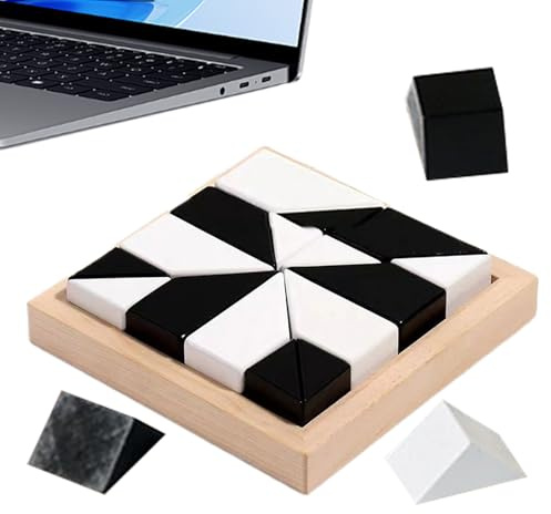 Cube Puzzle with Storage Tray - Hiding Building Puzzle Block Toy | Desktop Table Games Stocking Stuffers Early Education Jigsaw for Daughter Son Boys Children Toddler Girls