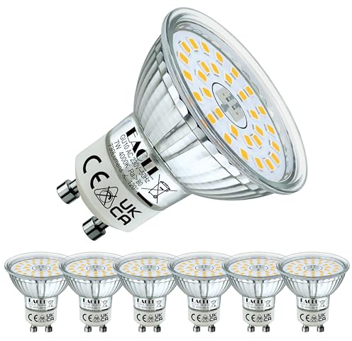 EACLL GU10 LED 4000K 7W Ersetzt 100W Halogen Leuchtmittel, 6er-Pack. 730 Lumen Neutralweiss Birnen, AC 230V Flimmerfrei Strahler, Abstrahlwinkel 120° Spot, Nicht Dimmbar Ø50xH53mm Reflektorlampen