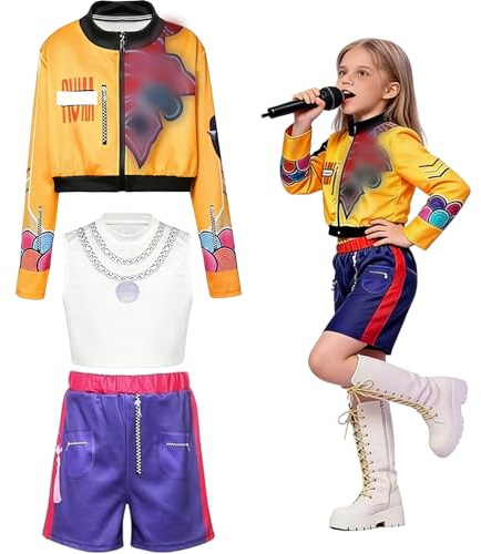 AOMAIGAD Costume Cosplay Ruu-mi Anime, Ruu-mi Anime Cosplay Costume, Koreanpop Demon Filles Costume, für Karneval Cosplay (9-10Y/150)