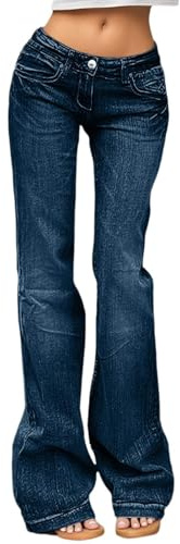 Women's Low Waist Jeans Bootcut Flared for Girls Flared Trousers Y2k Rise Lowwaist Trousers Flare Jeans Boyfriend with Flared Trousers