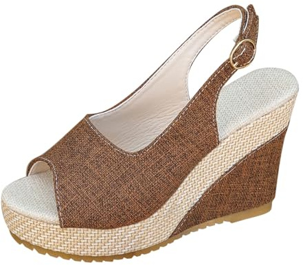 Sandaler damer med klack, eleganta sandaler damer med kilklack, kvällsskor, fiskmun sommarskor, justerbar rem, espadriller, bekväma damsandaletter, moderiktiga kilsandaletter, kvällsskor