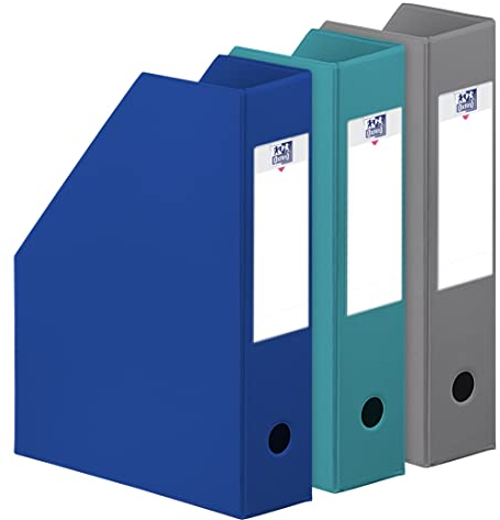 Oxford Color Life Zen - Set di 3 portariviste in PVC, dorso 7 cm, colore: Aleatorio