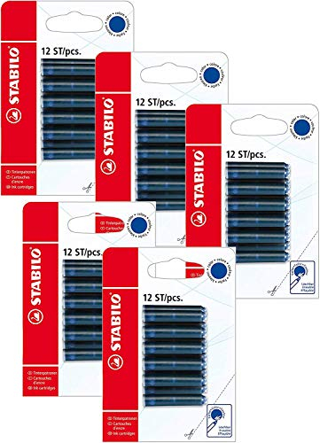 STABILO Tintenpatrone - Schreibfarbe blau (löschbar) (60 Patronen/Blau)