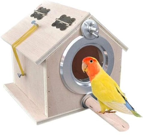kathson Parakeet Nesting Box,Bird Nest House,Parrots Breeding Mating Hut,Cockatiel Nesting Box for Budgie,Lovebirds,Conure,Canary,Finch and Small Medium Birds,L