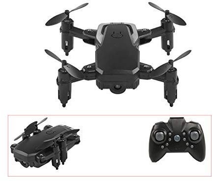 NA Quadricottero Mini Drone, Drone Pieghevole Resistente alla Caduta da 7,5 Cm, Giocattoli Volanti per Bambini, Miglior Regalo per Elicotteri,Black Without Camera
