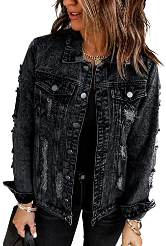 Necooer Blusa informal de gasa para mujer, cuello en V, manga corta, holgada, tops