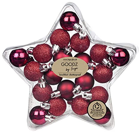 Weihnachtskugeln Kunststoff 3cm x 20 Stück bruchsicher klein (Berry Kiss)