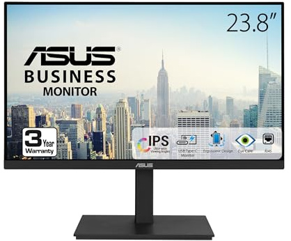 ASUS VA24ECPSN 23.8 1080P (VA24ECPSN) Home Screen - Full HD, IPS, 75Hz, Adaptive Sync, Speakers, Eye Care, Low Blue Light, Flicker-Free, USB-C, RJ45, HDMI,