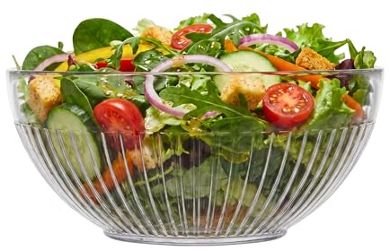 TREND FOR HOME Ensaladera ⌀ 21.7 cm Bol de Vidrio Cuenco para Frutas Ensaladas Postres Caramelo Frutero Cesta de Frutas Plato de Dulces Bandeja Decorativa Centro de Mesa, Alexis, Transparente