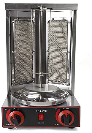 Rostfri gasgrill i rostfritt stål, 3 000 W, elektrisk döner, kebabmaskin, gas, kebab, grill, gyrosgrill, bordsgrill, döner för kök, BBQ