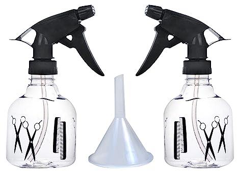 GVSAVY 2pcs 250ml Spray Bottle, Plastic Spray Bottle, Adjustable Sprayer Tip Spray Bottle, Leakproof Durable Trigger Sprayer, Refillable Sprayer, With Funnel