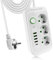 Dhqkqg Multiprise Electrique, Bloc Multiprise, Multiprise Parasurtenseur, 3 Prises Outlet + 5 Ports USB, Prise Multi Parasurtenseur Parafoudre et Surtension avec Interrupteur Cable 2m-Blanc