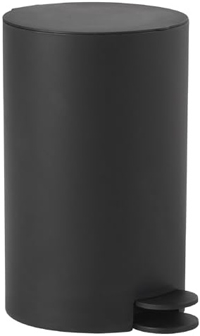 Gedy SHARON toalettpapperskorg med 3L pedal – kompakt papperskorg med avtagbar innerhink, tillverkad av termoplastiska hartser, 15,8 x 19,5 x 25,4 cm, mattsvart