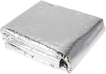 A ABSOPRO 1 Pezzi 1㎡ 5mm Tappetino Insonorizzante per Auto in Vetroresina con Schermo Termico Autoadesivo per Cappuccio Barca Copertura Motore Tono Argento 5mm*100cm*100cm